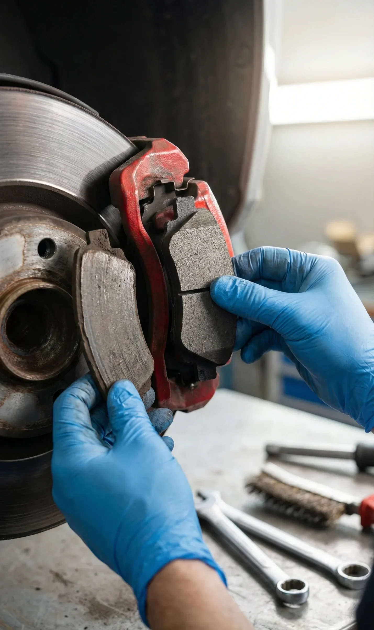 Cambio de pastillas de freno en taller profesional Terrassa