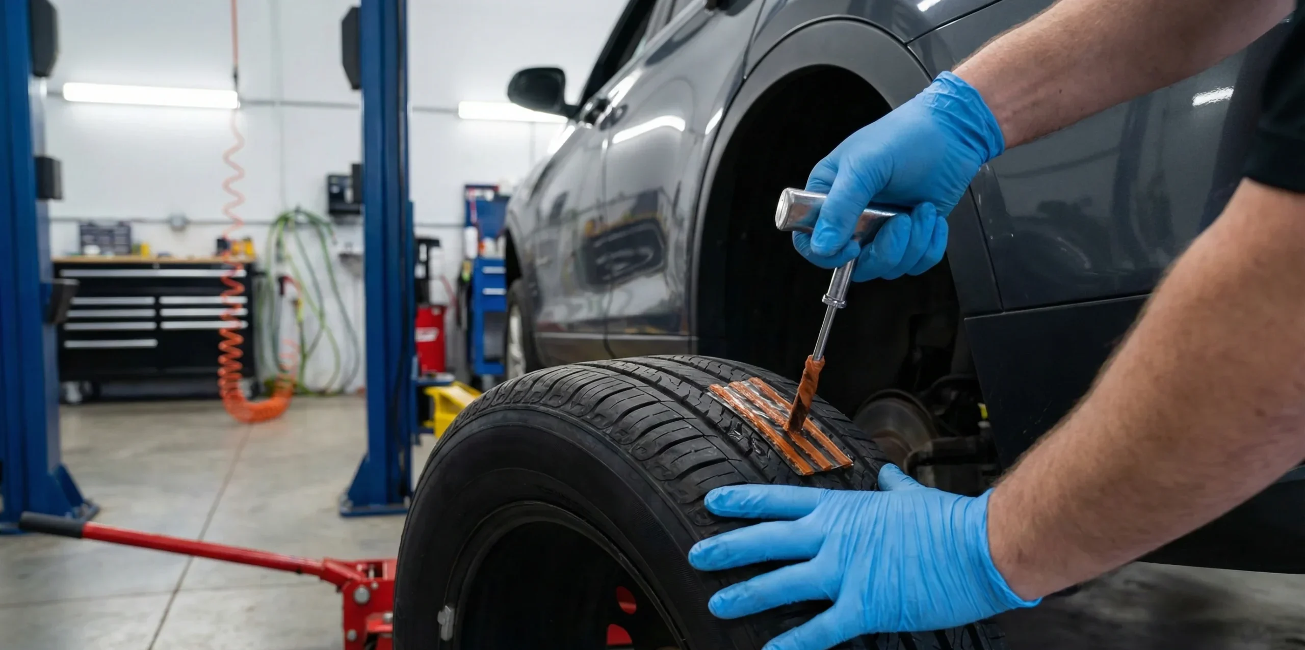 Reparación de pinchazos profesional en taller Rodasport Terrassa